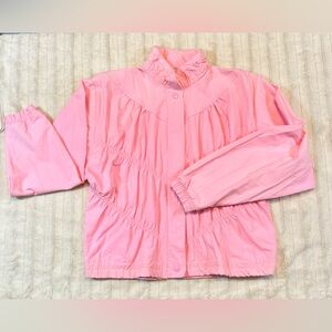 Rainbow West Vintage Pink Polyester and Cotton Zip Up Jacket Size Medium